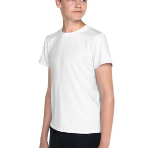 Youth Crew Neck T-shirt (All-Over Print) (Black Stitch)