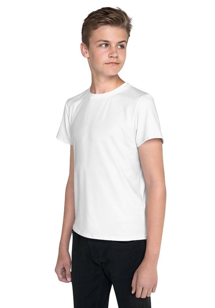 385 Youth Crew Neck T-shirt (All-Over Print) (Black Stitch) - Image 1
