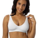Women's Padded Bikini Top (All-Over Print) (White Stitch)
