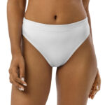 Women's High-Waisted Bikini Bottom (All-Over Print) (Black Stitch)