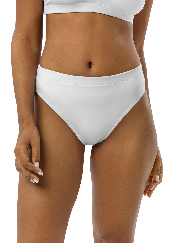 470 Women's High-Waisted Bikini Bottom (All-Over Print) (White Stitch) - Image 1