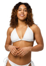 Women's Padded String Bikini Top (All-Over Print) (Black Stitch) - Image 5