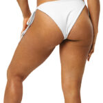 Women's String Bikini Bottom (All-Over Print) (White Stitch)
