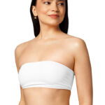 Women's Bandeau Bikini Top (All-Over Print) (Black Stitch)