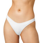 Women's V-Cut Bikini Bottom (All-Over Print) (White Stitch)