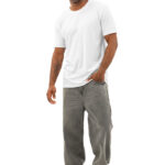 Men’s Cotton Crew Neck T-Shirt (All-Over Print) (Black Stitch)