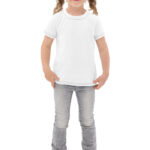 Kids Cotton Crew Neck T-Shirt (All-Over Print) (White Stitch)