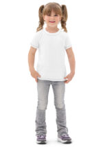 Kids Cotton Crew Neck T-Shirt (All-Over Print) (White Stitch) - Image 3