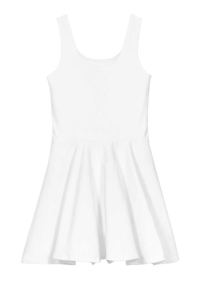 1477 Women's Cotton Skater Dress (White Stitch) - Image 1