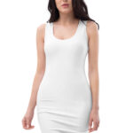 Women's Bodycon Dress (All-Over Print) (White Stitch)