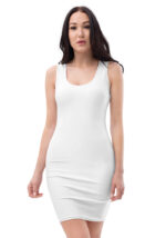 Women's Bodycon Dress (All-Over Print) (White Stitch) - Image 4