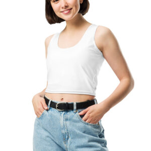 Women's Crop Top (All-Over Print) (Black Stitch)