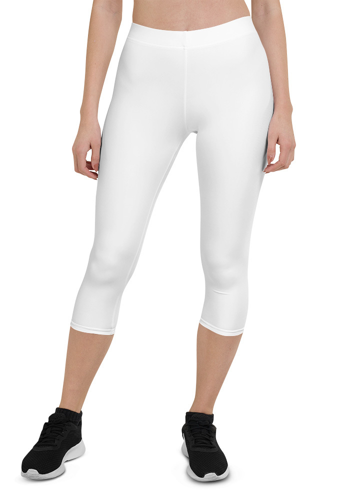 221 Women's Capri Leggings (All-Over Print) (Black Stitch) - Image 1