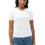 Women's Crew Neck T-Shirt (All-Over Print) (Black Stitch)