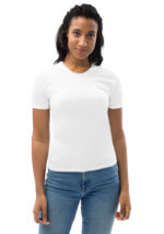 Women's Crew Neck T-Shirt (All-Over Print) (White Stitch) - Image 4