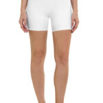 Women's Yoga Shorts (All-Over Print) (White Stitch)