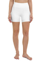 Women's Yoga Shorts (All-Over Print) (Black Stitch) - Image 4