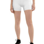 Women's Stretch Shorts (All-Over Print) (White Stitch)