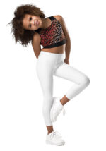 Kids Girl's Leggings (All-Over Print) (Black Stitch) - Image 6