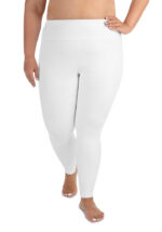 Women's Plus Size Leggings (All-Over Print) (Black Stitch) - Image 6